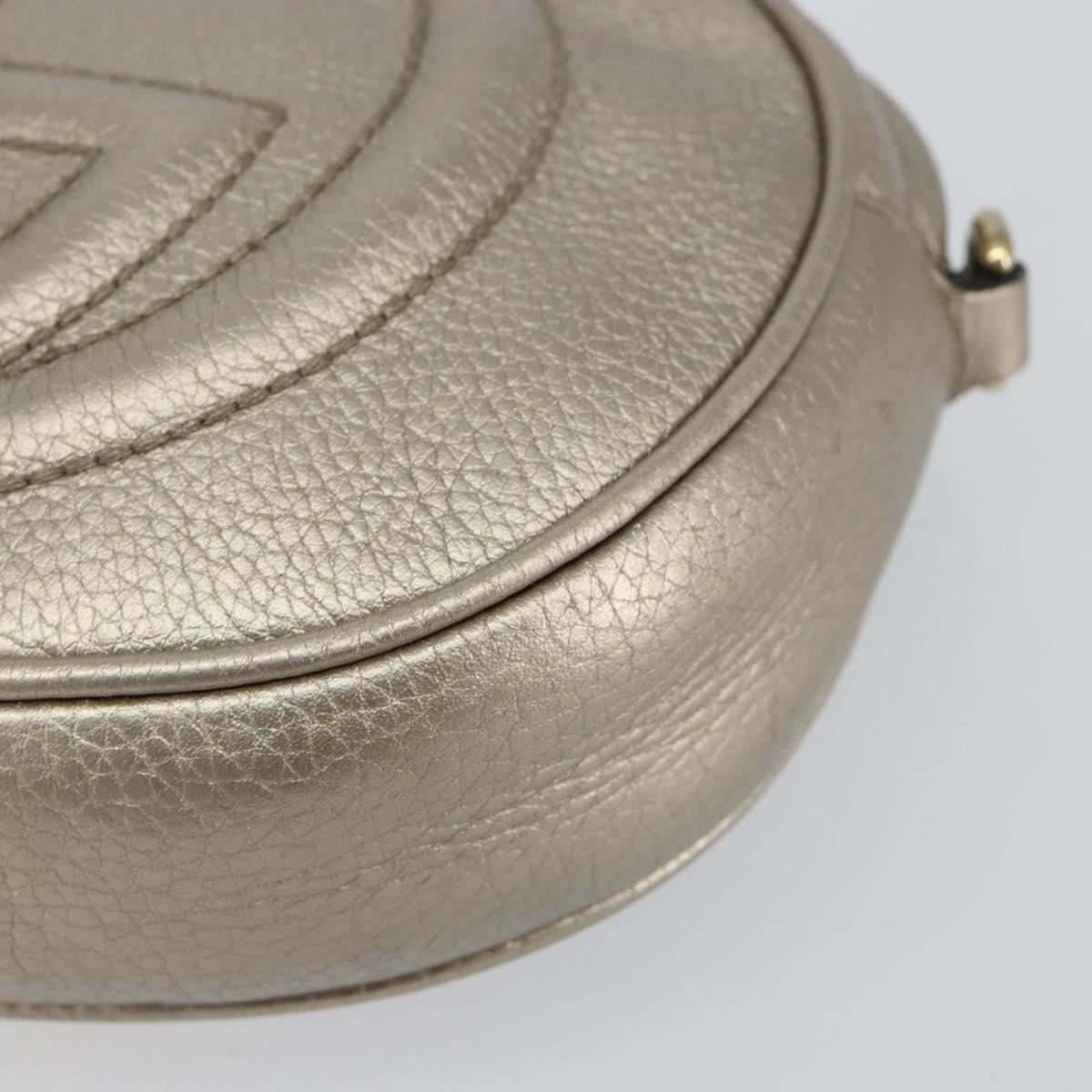 GUCCI Chain Shoulder Bag Leather Gold 353965 Auth BA7267