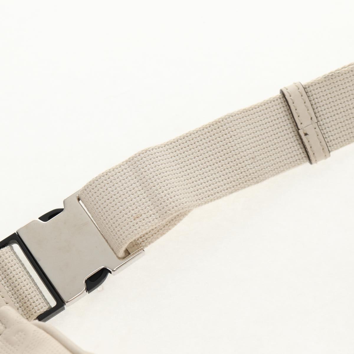 GUCCI GG Emboss Body Bag White Silver 645093 Auth BA7268M