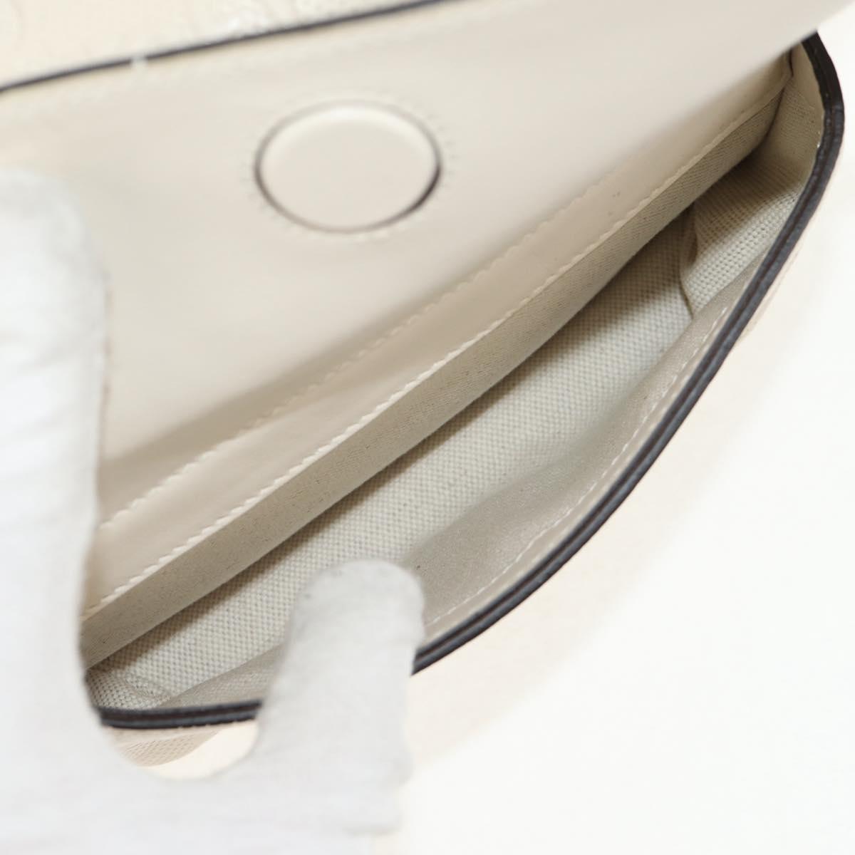 GUCCI GG Emboss Body Bag White Silver 645093 Auth BA7268M