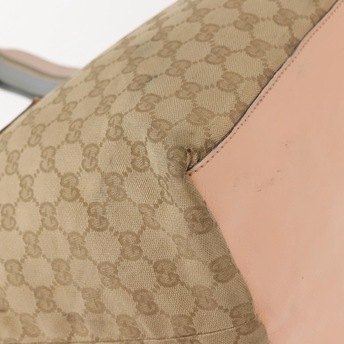 GUCCI GG Canvas Tote Bag Beige Gold 131230 Auth BA7274