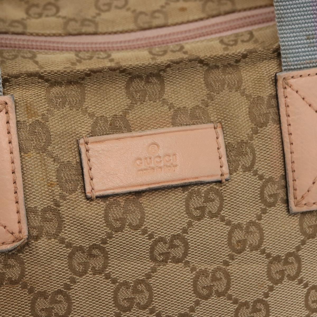 GUCCI GG Canvas Tote Bag Beige Gold 131230 Auth BA7274