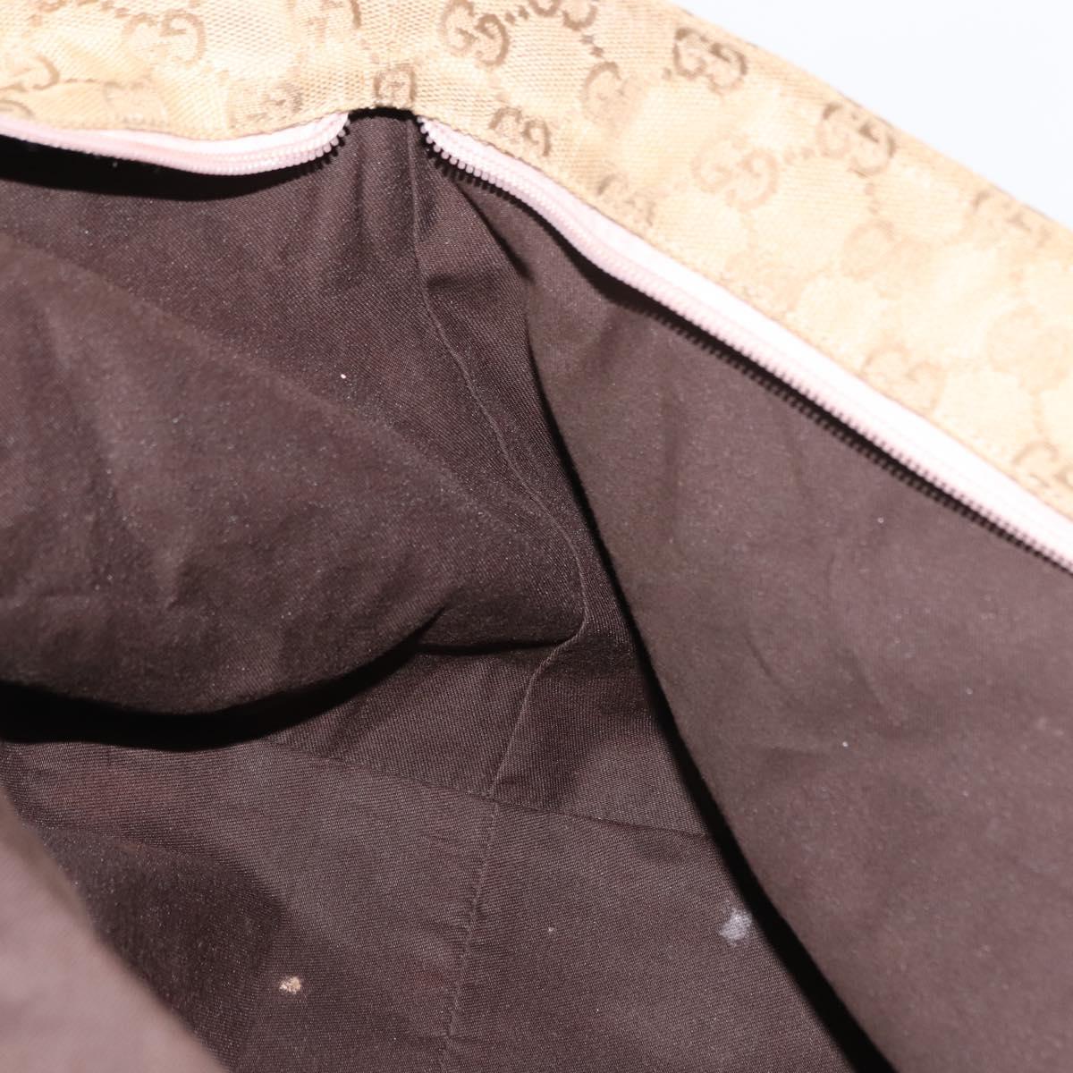 GUCCI GG Canvas Tote Bag Beige Gold 131230 Auth BA7274