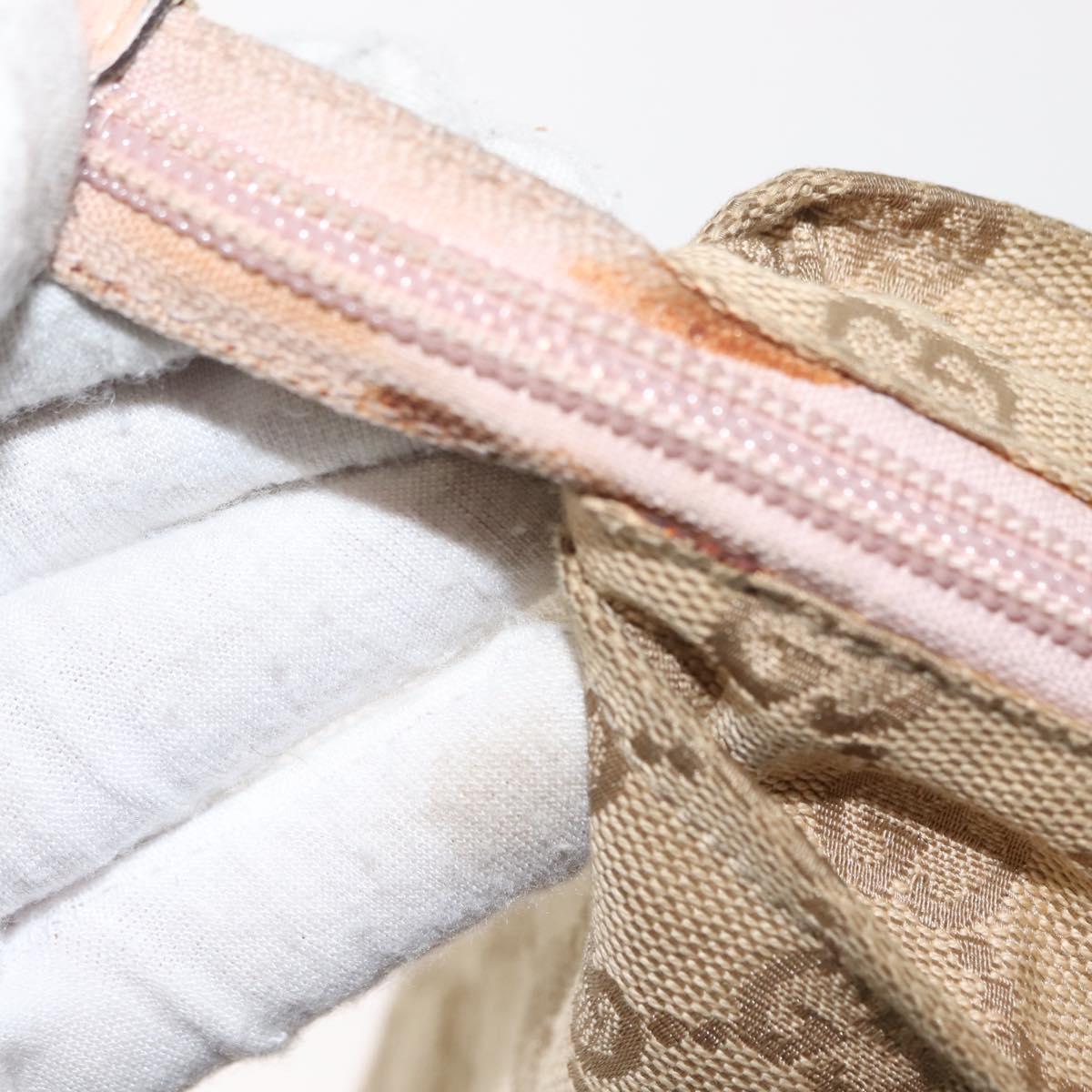 GUCCI GG Canvas Tote Bag Beige Gold 131230 Auth BA7274