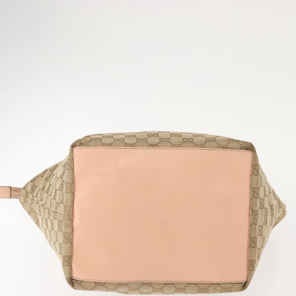 GUCCI GG Canvas Tote Bag Beige Gold 131230 Auth BA7274