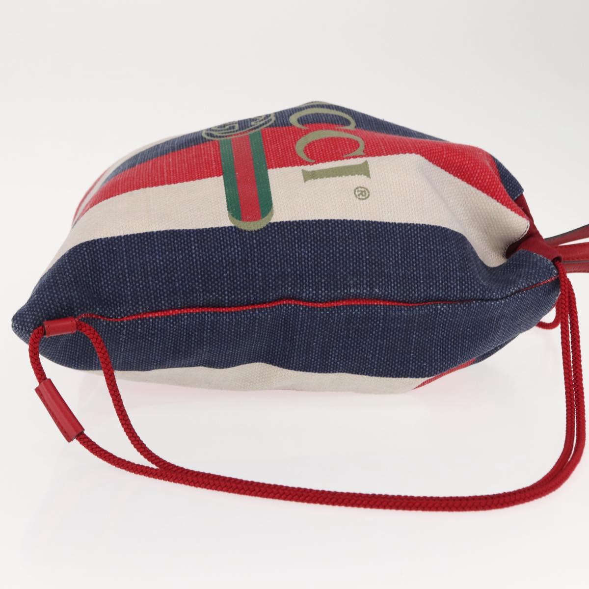 GUCCI Backpack Canvas Blue Red 473872 Auth BA7277