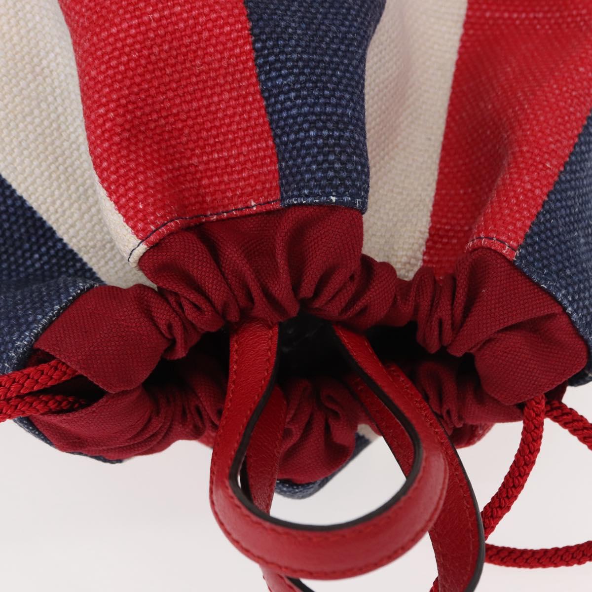 GUCCI Backpack Canvas Blue Red 473872 Auth BA7277