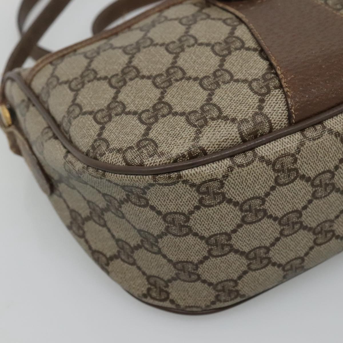 GUCCI GG Supreme Web Sherry Line Bag PVC Beige Gold 89 02 032 Auth BA728