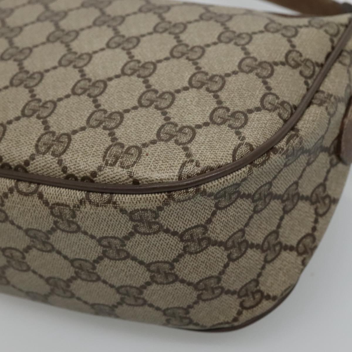 GUCCI GG Supreme Web Sherry Line Bag PVC Beige Gold 89 02 032 Auth BA728