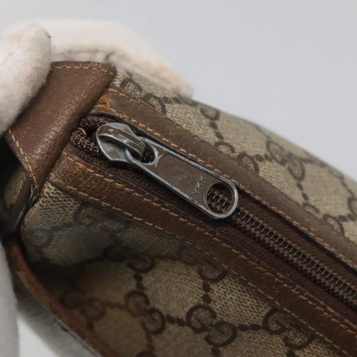 GUCCI GG Supreme Web Sherry Line Bag PVC Beige Gold 89 02 032 Auth BA728