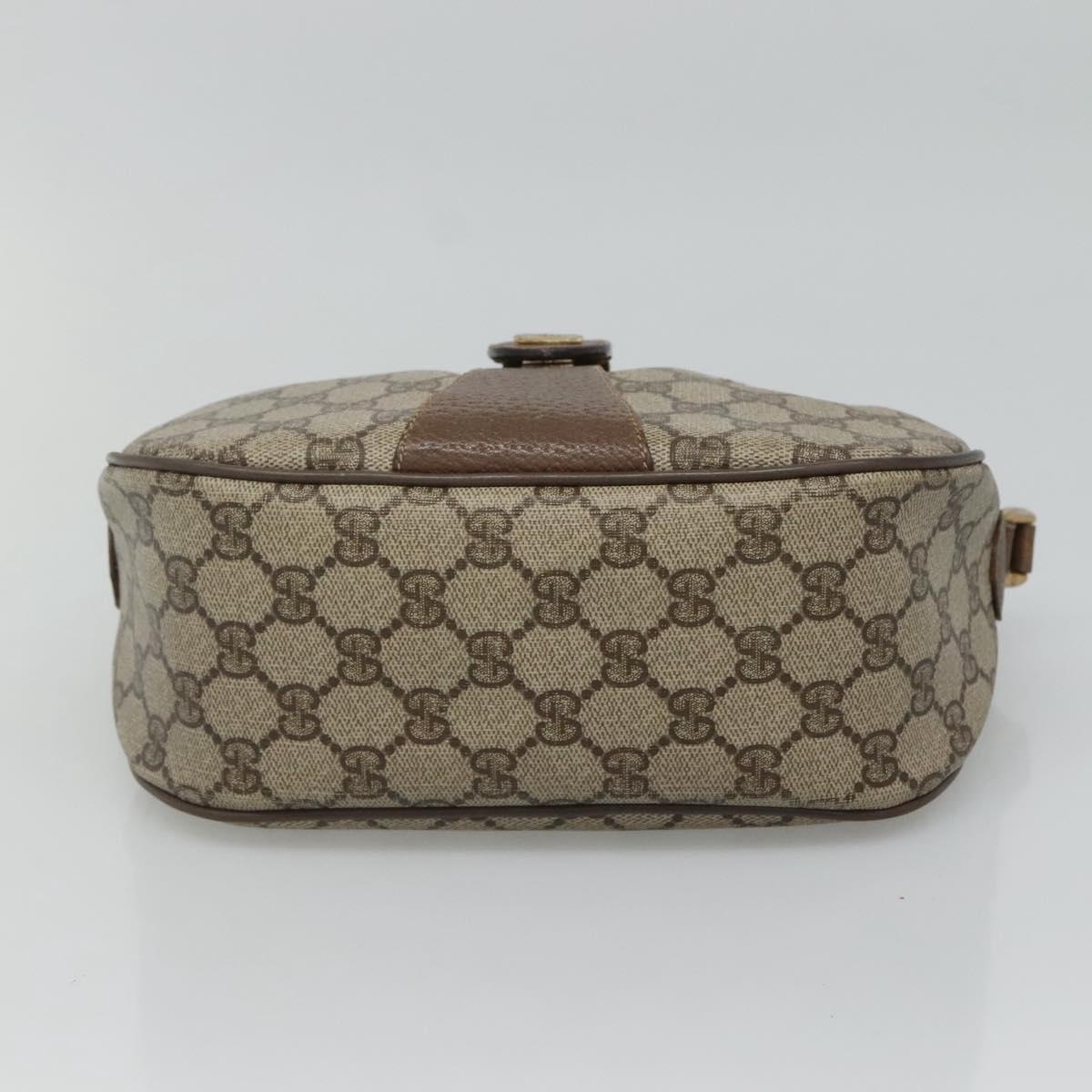 GUCCI GG Supreme Web Sherry Line Bag PVC Beige Gold 89 02 032 Auth BA728