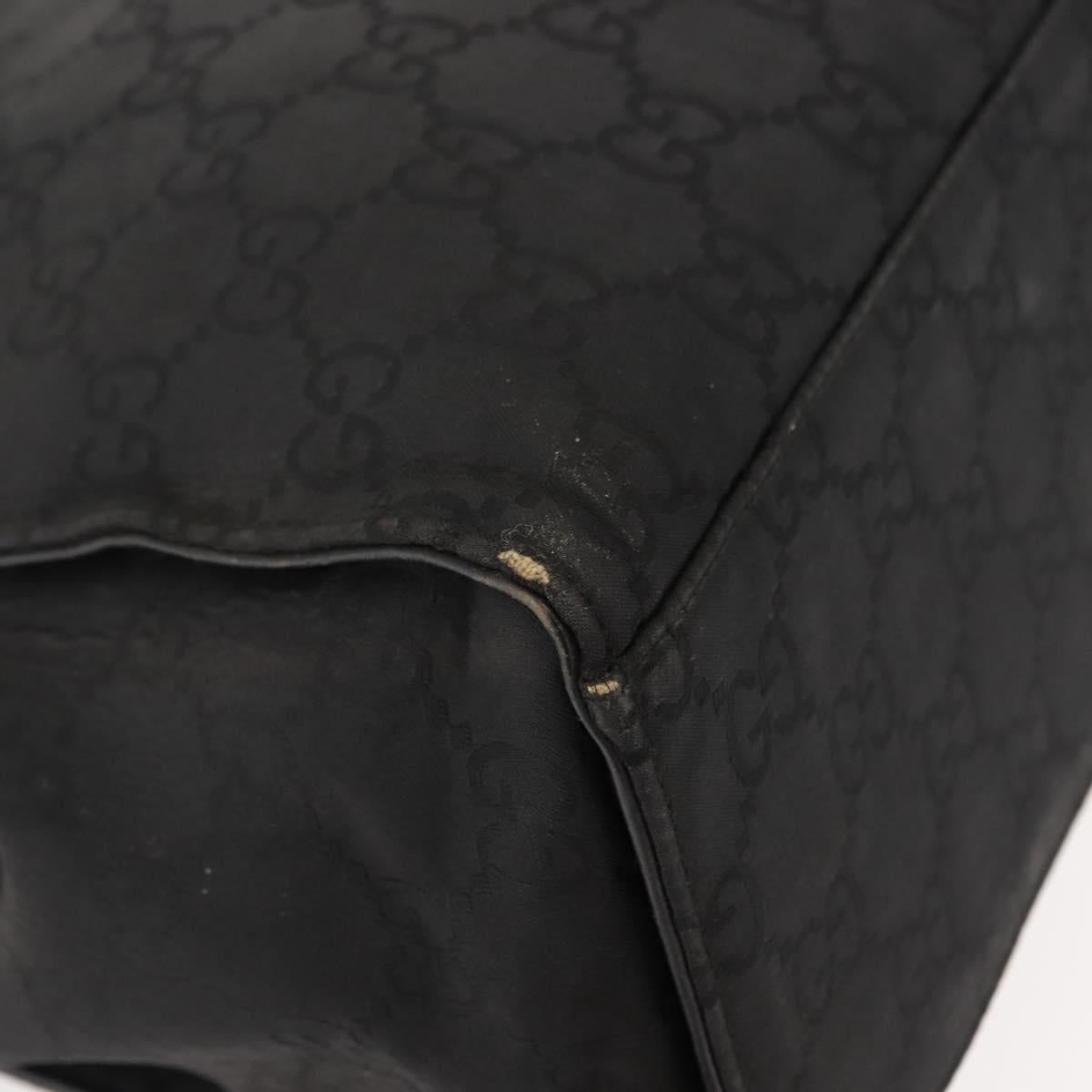 GUCCI Bamboo GG Canvas Hand Bag Black Silver 002 1010 3754 Auth BA7280