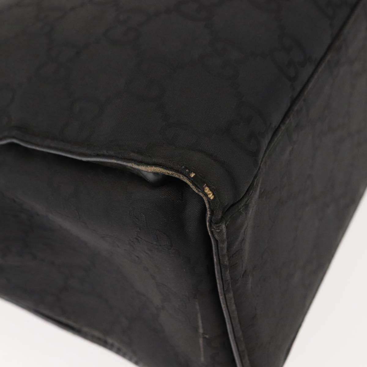 GUCCI Bamboo GG Canvas Hand Bag Black Silver 002 1010 3754 Auth BA7280