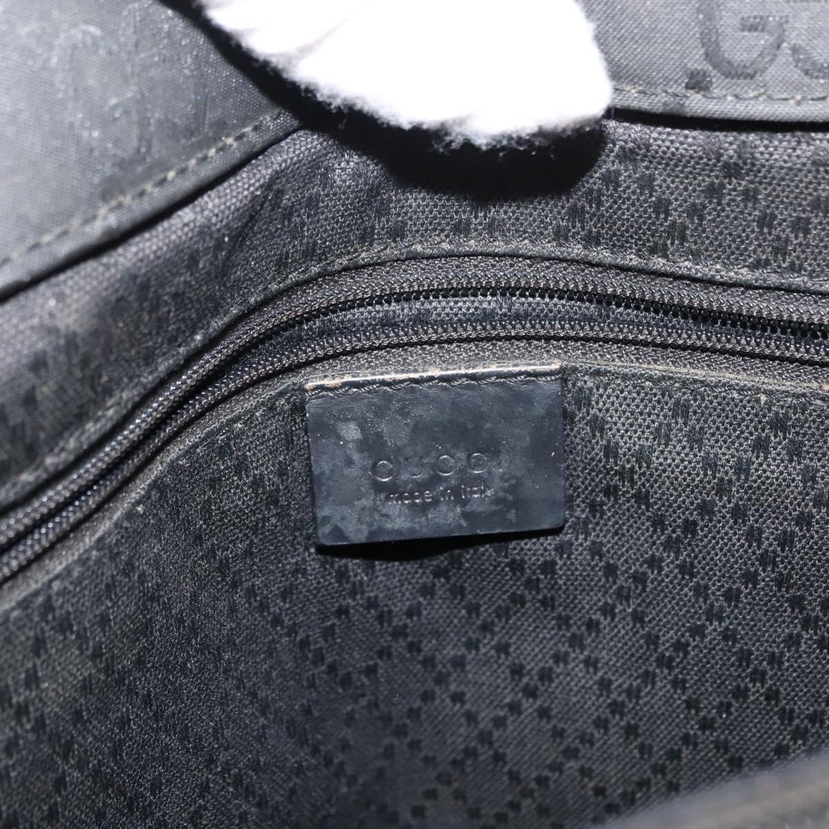 GUCCI Bamboo GG Canvas Hand Bag Black Silver 002 1010 3754 Auth BA7280