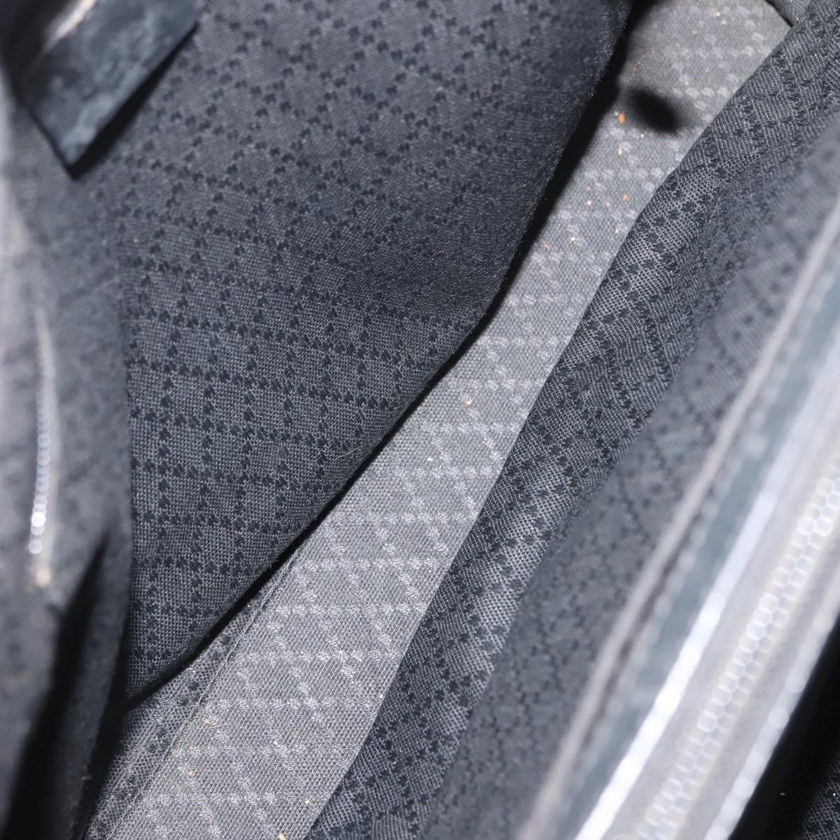 GUCCI Bamboo GG Canvas Hand Bag Black Silver 002 1010 3754 Auth BA7280