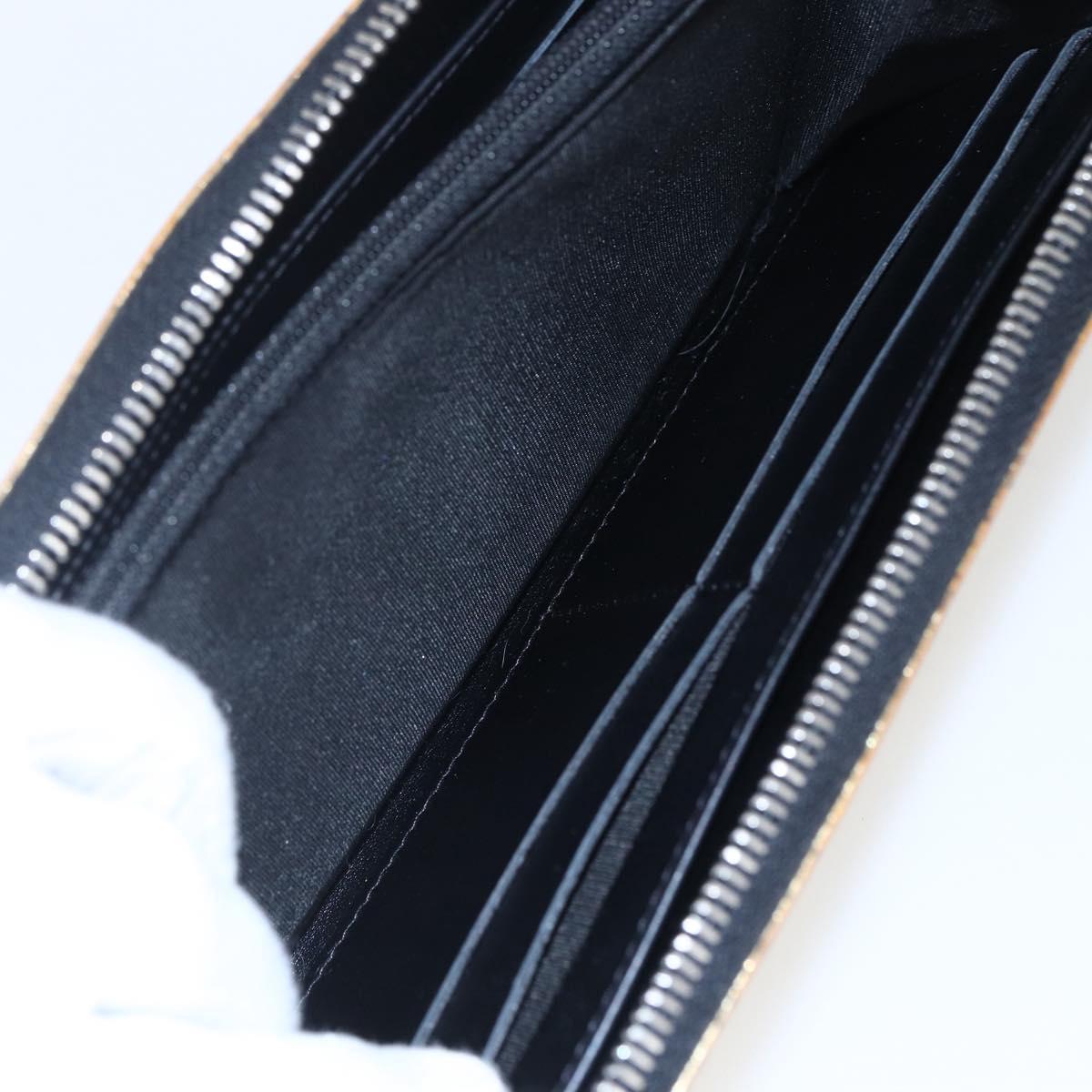 CHANEL Long Wallet Leather Gold Silver CC Auth BA7285