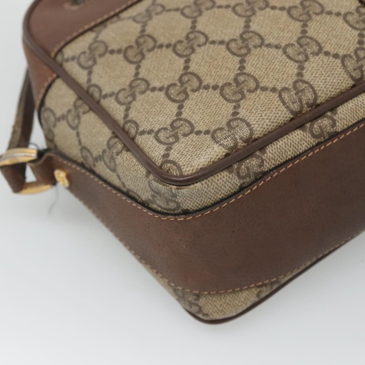 GUCCI GG Supreme Web Sherry Line Bag PVC Beige Gold 001 56 0860 Auth BA729