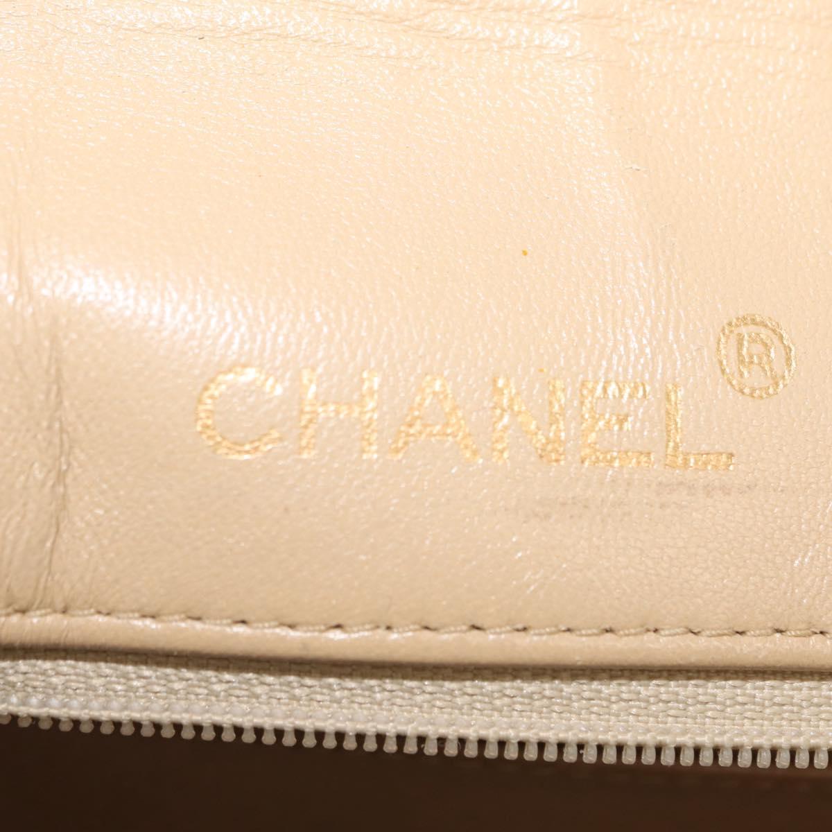 CHANEL Matelasse Chain Shoulder Bag Lamb Skin Beige Gold CC Auth BA7295