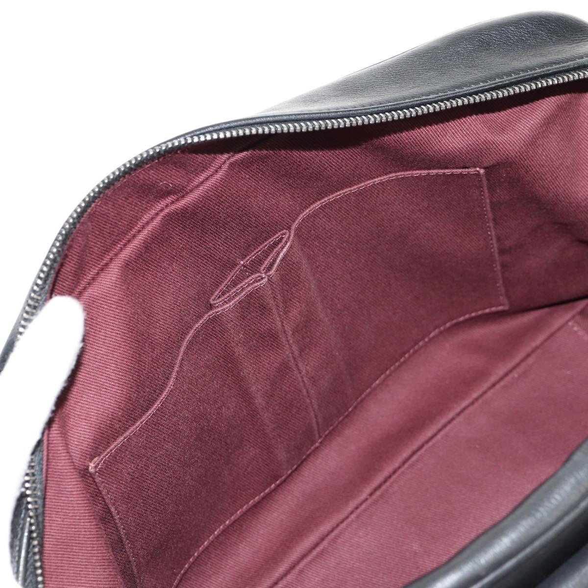 CHANEL Chain Matelasse Shoulder Bag Leather Black Silver CC Auth BA7297V