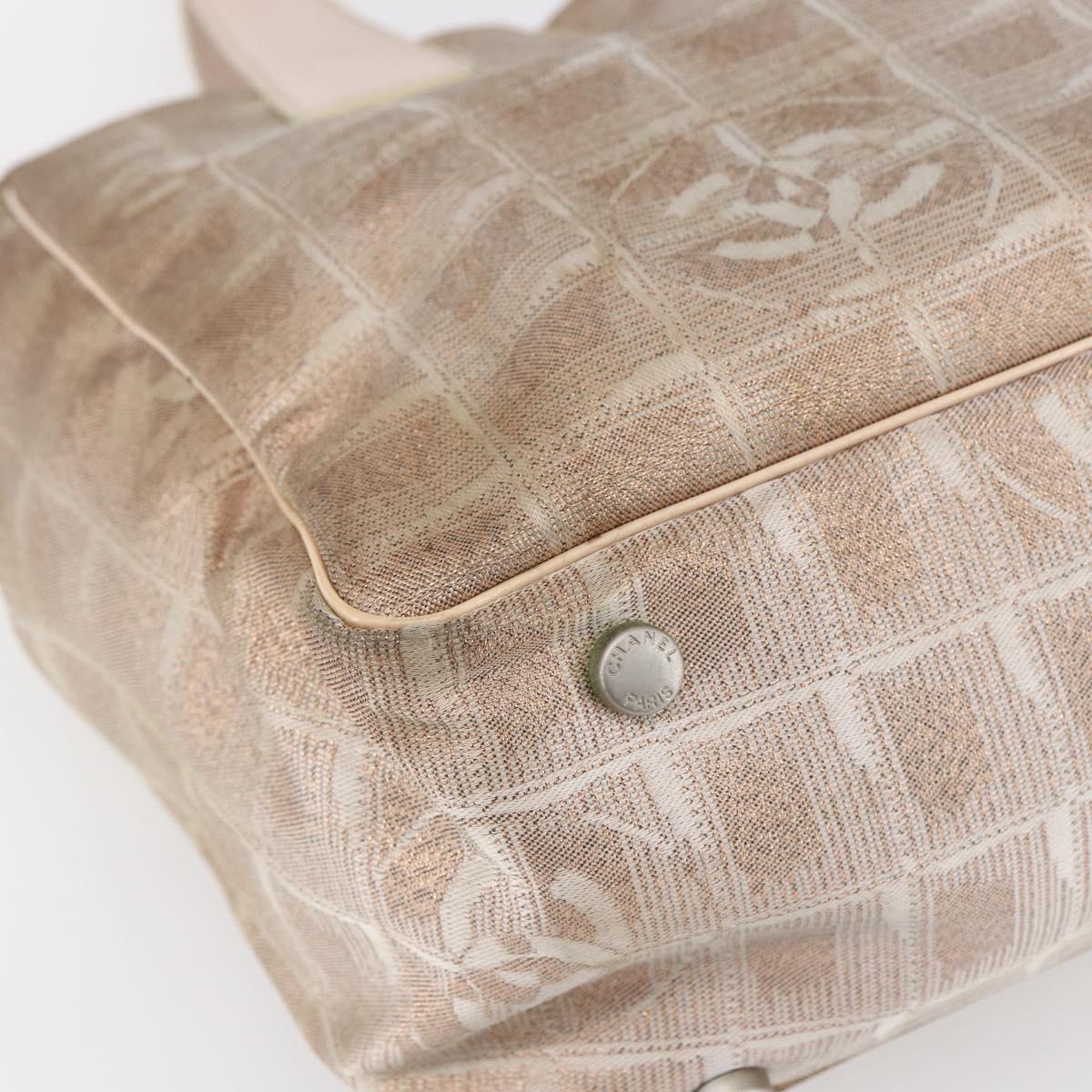 CHANEL New Travel Line Tote Bag Nylon Pink CC Auth BA7298