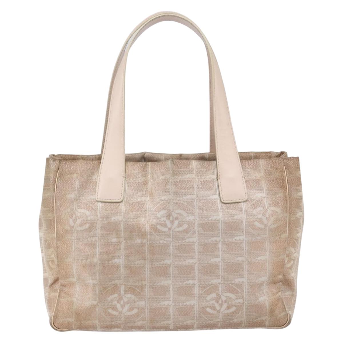 CHANEL New Travel Line Tote Bag Nylon Pink CC Auth BA7298