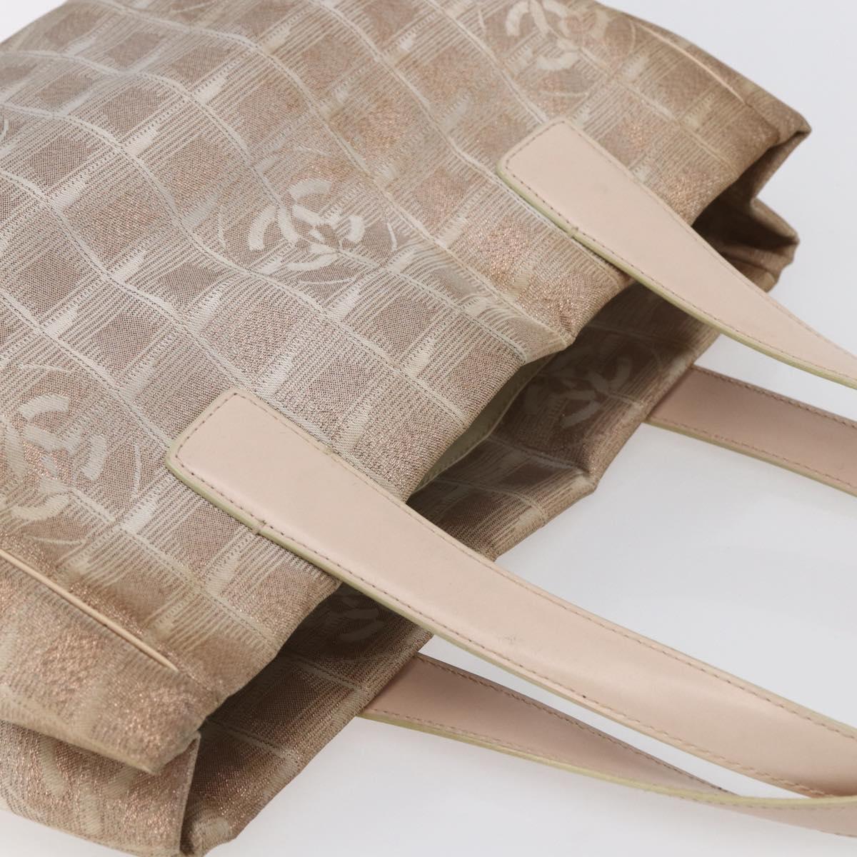 CHANEL New Travel Line Tote Bag Nylon Pink CC Auth BA7298