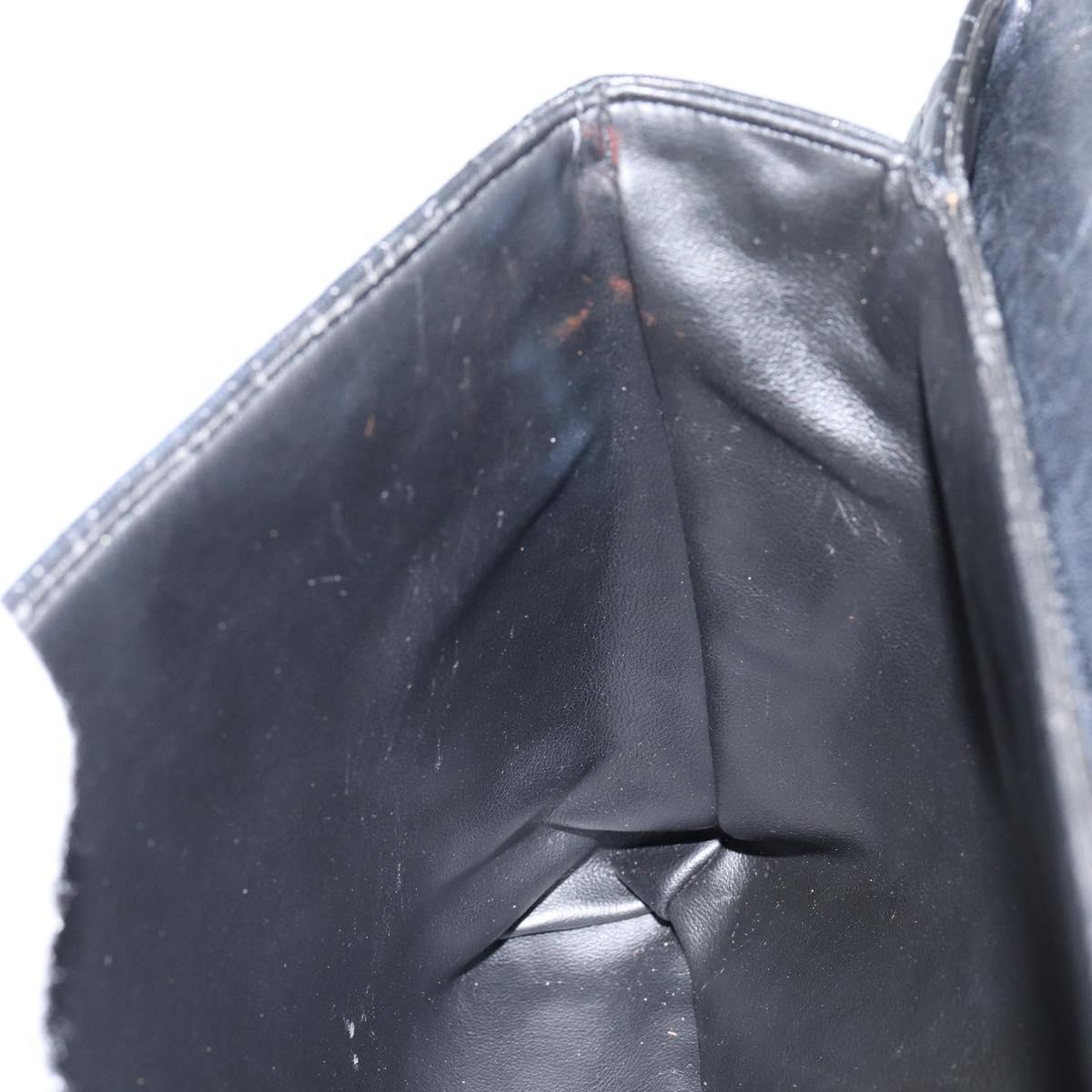 BALLY Hand Bag Leather Black Gold Auth BA7301