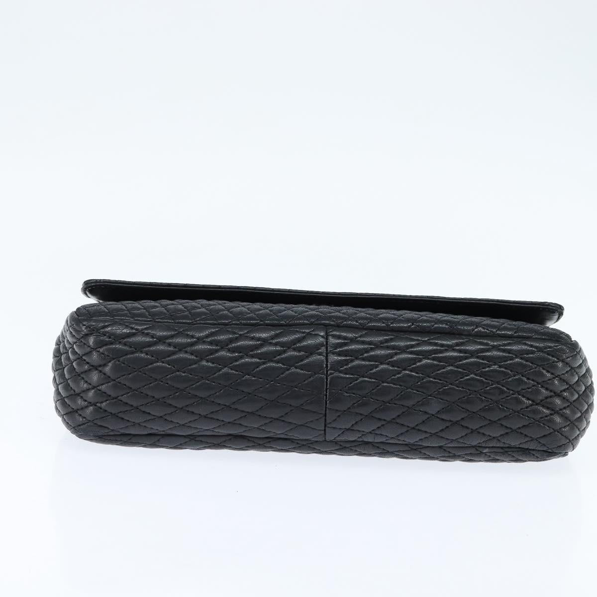 BALLY Chain Shoulder Bag Leather Black Gold Auth BA7302