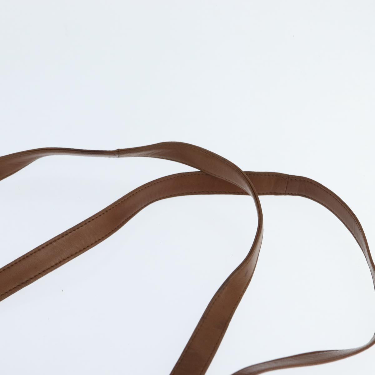 BALLY Tote Bag Leather Brown Gold Auth BA7304