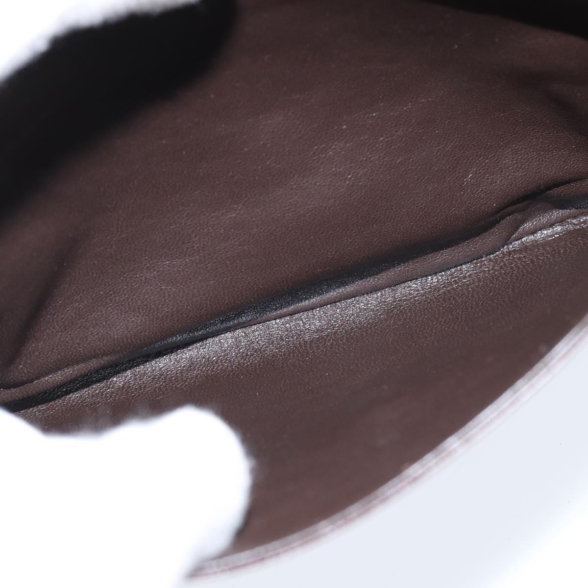 BALLY Shoulder Bag Leather Brown Gold Auth BA7305