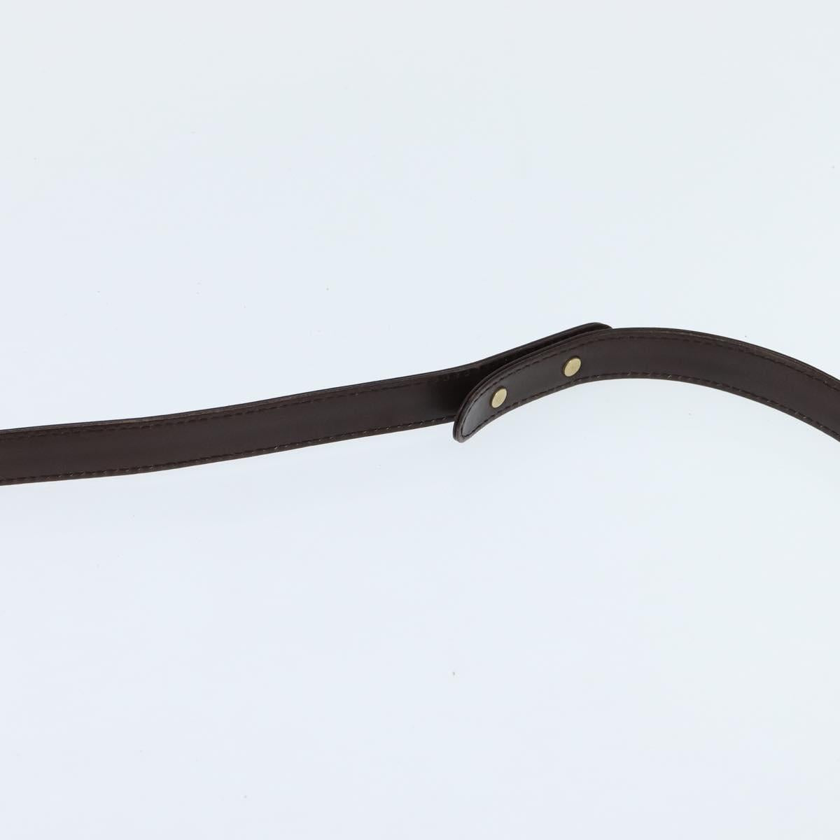 BALLY Shoulder Bag Leather Brown Gold Auth BA7305