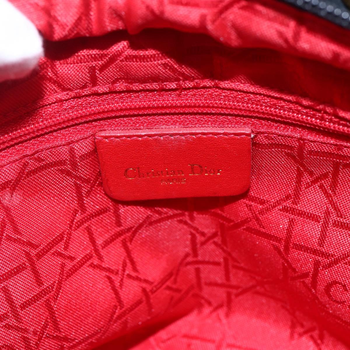 Christian Dior Canage Hand Bag Nylon Black Gold Auth BA7307