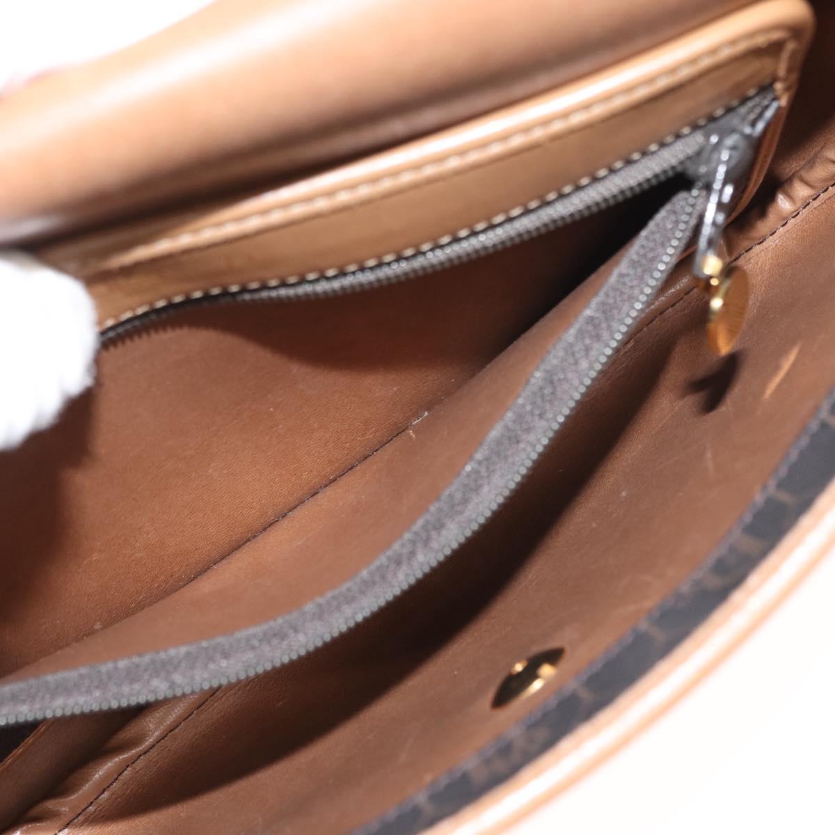 Christian Dior Honeycomb Canvas Shoulder Bag PVC Black Gold Auth BA7309