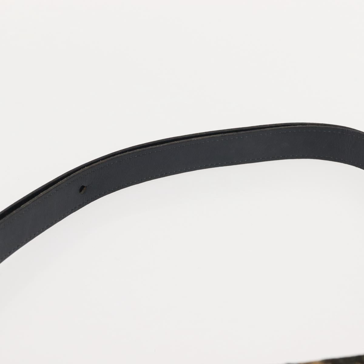 Christian Dior Trotter Canvas Shoulder Bag Navy Gold Auth BA7312