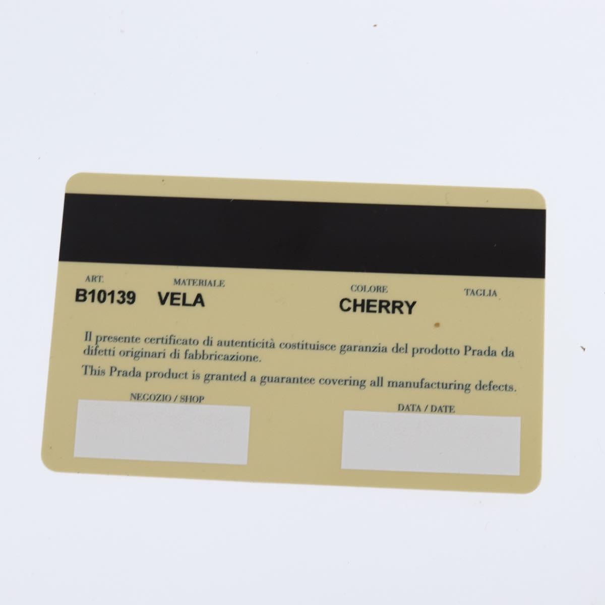 PRADA Shoulder Bag Nylon Red Silver Auth BA7316