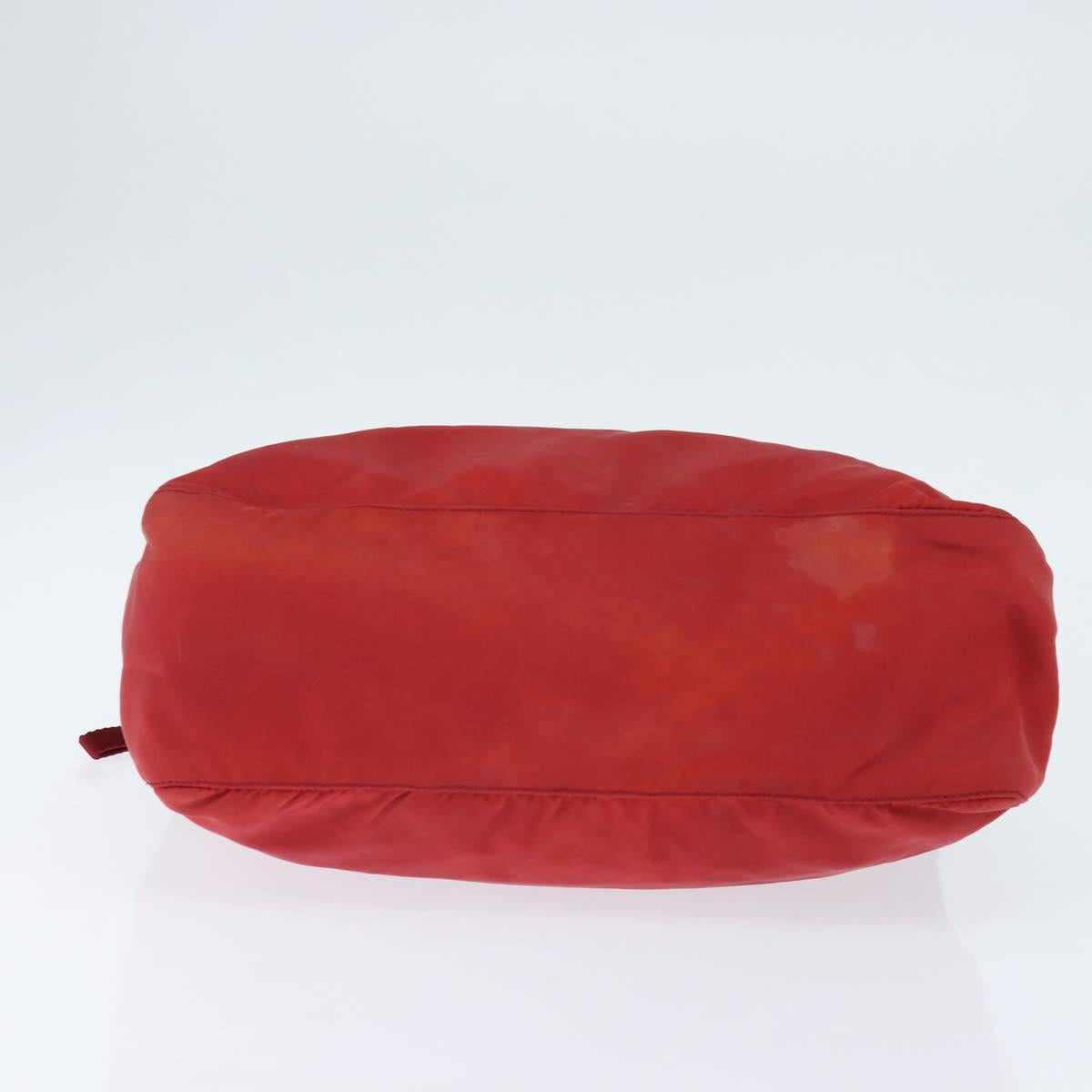 PRADA Shoulder Bag Nylon Red Silver Auth BA7316