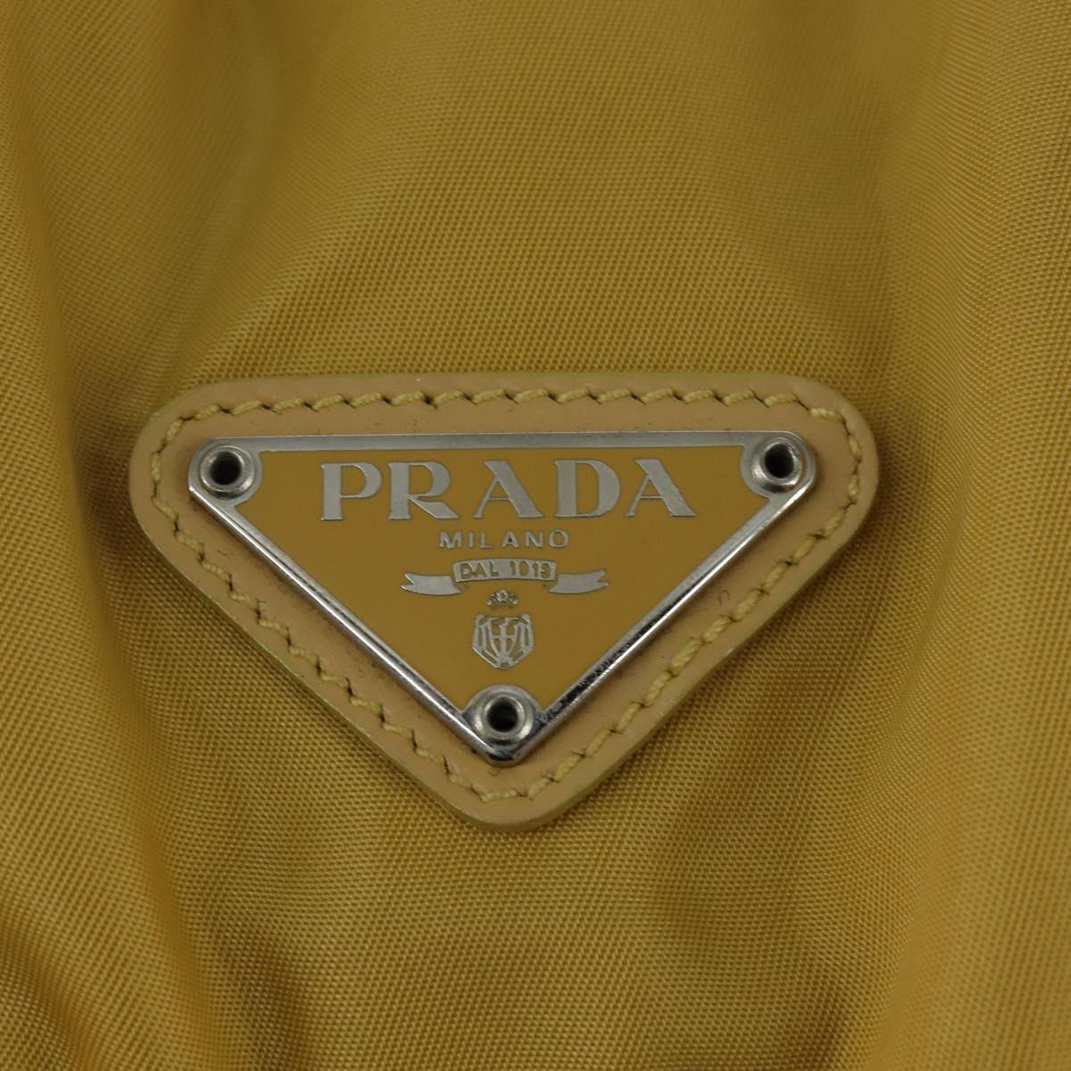 PRADA Backpack Nylon Yellow Silver Auth BA7318