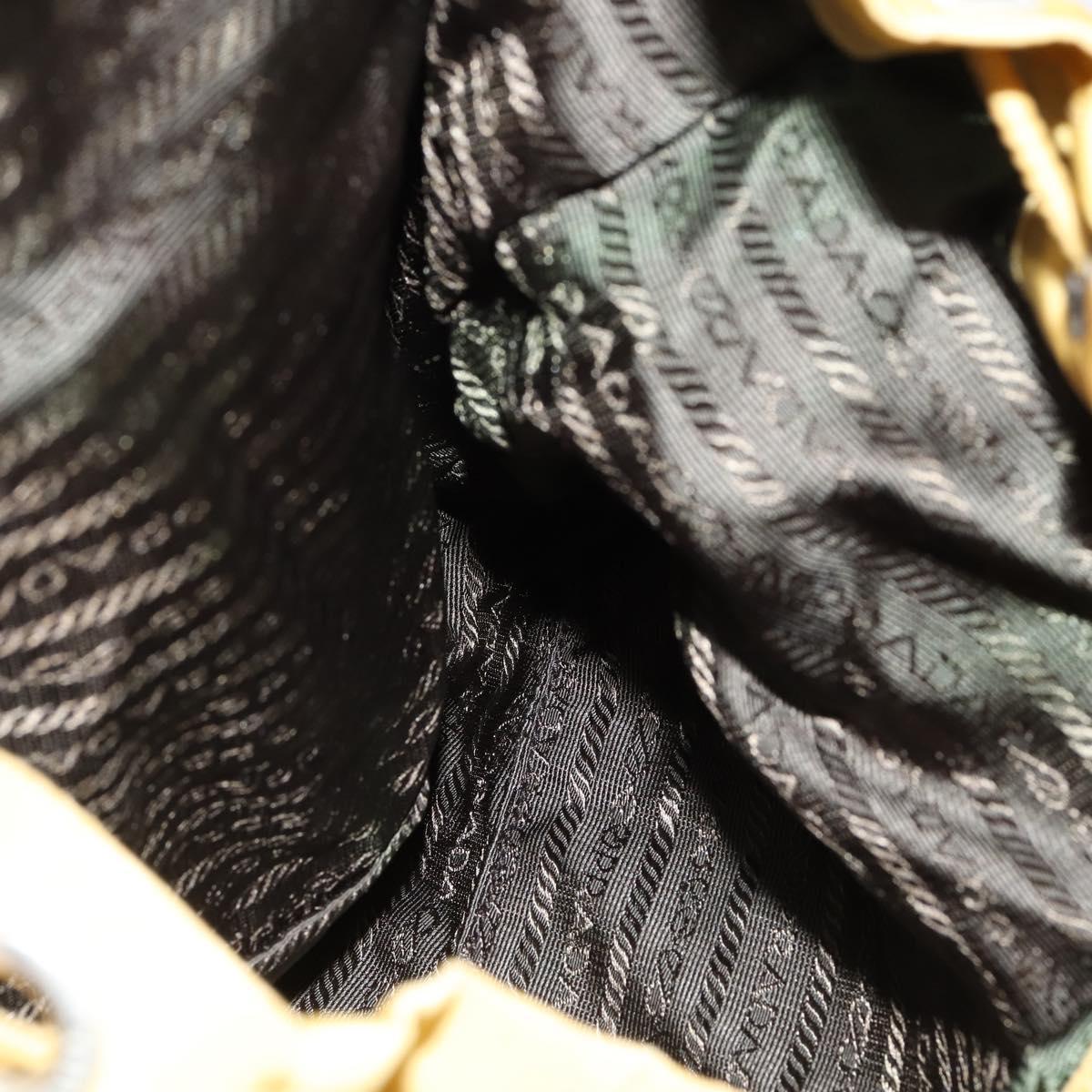 PRADA Backpack Nylon Yellow Silver Auth BA7318