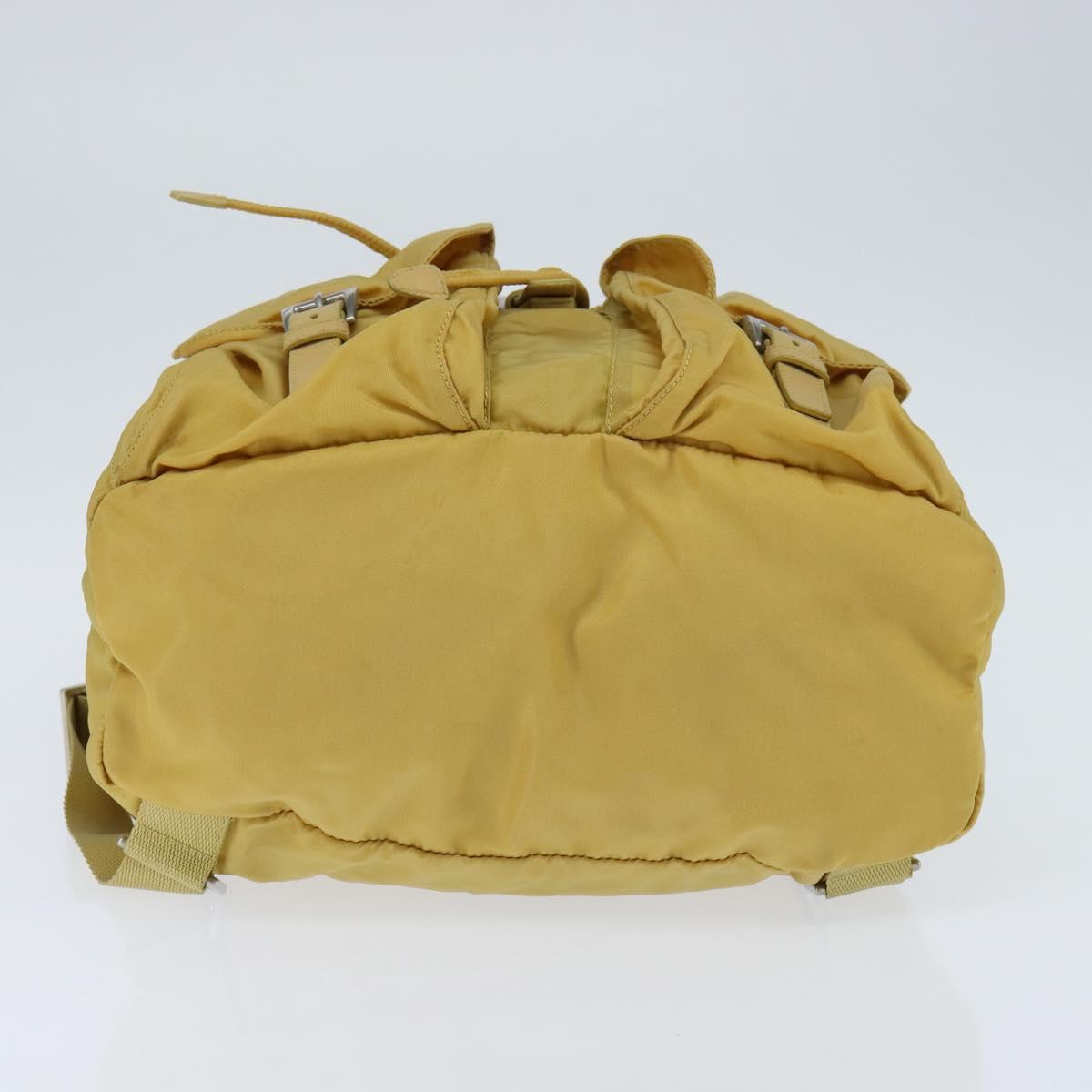 PRADA Backpack Nylon Yellow Silver Auth BA7318