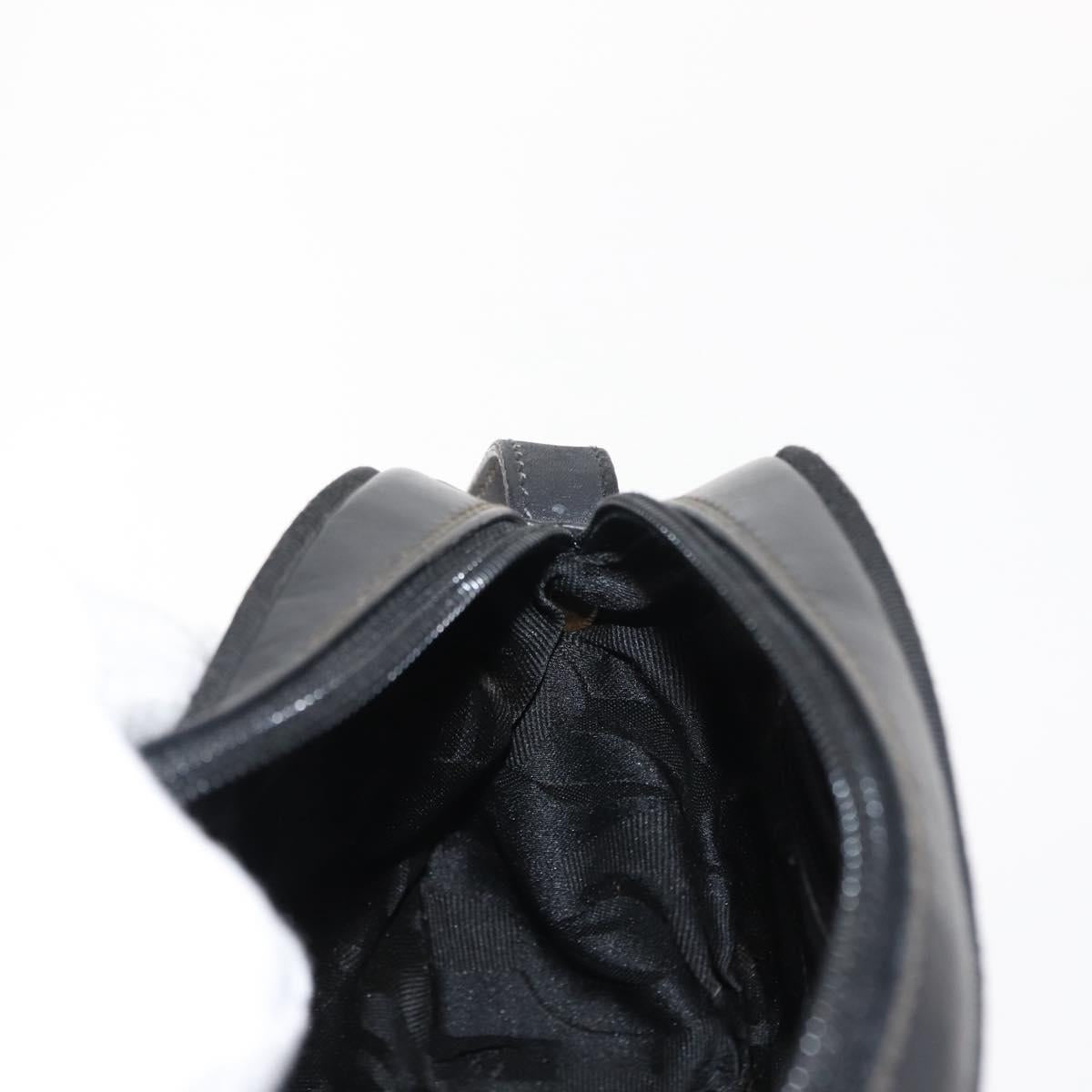 Salvatore Ferragamo Vala Shoulder Bag Leather Black Gold Auth BA7320