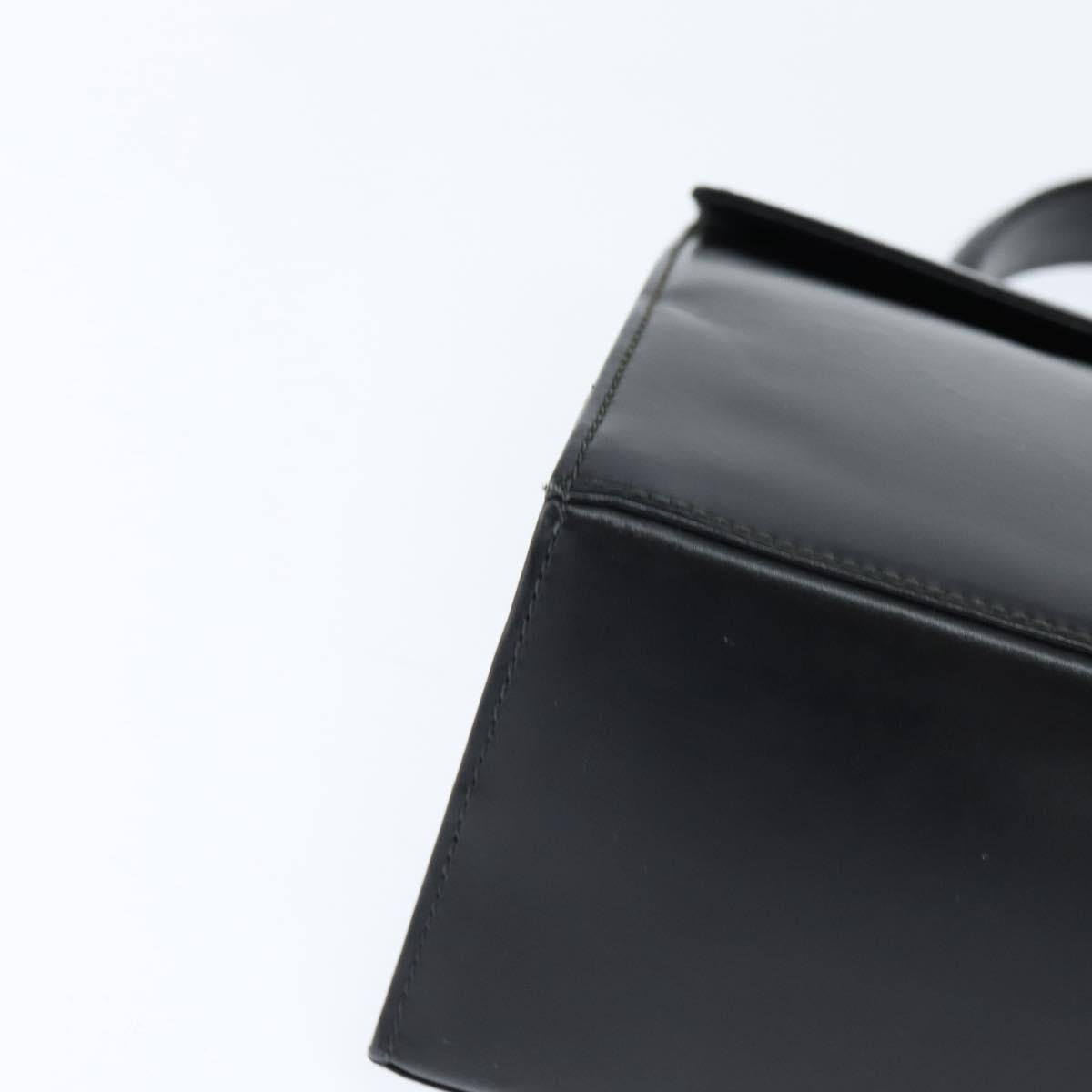 Salvatore Ferragamo Gancini Hand Bag Leather 2way Black Gold Auth BA7323