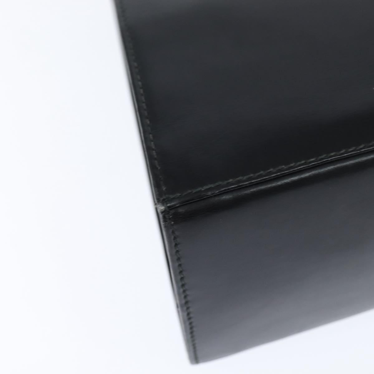 Salvatore Ferragamo Gancini Hand Bag Leather 2way Black Gold Auth BA7323