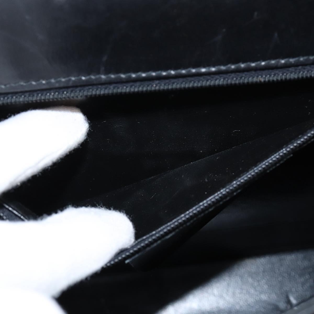 Salvatore Ferragamo Gancini Hand Bag Leather 2way Black Gold Auth BA7323