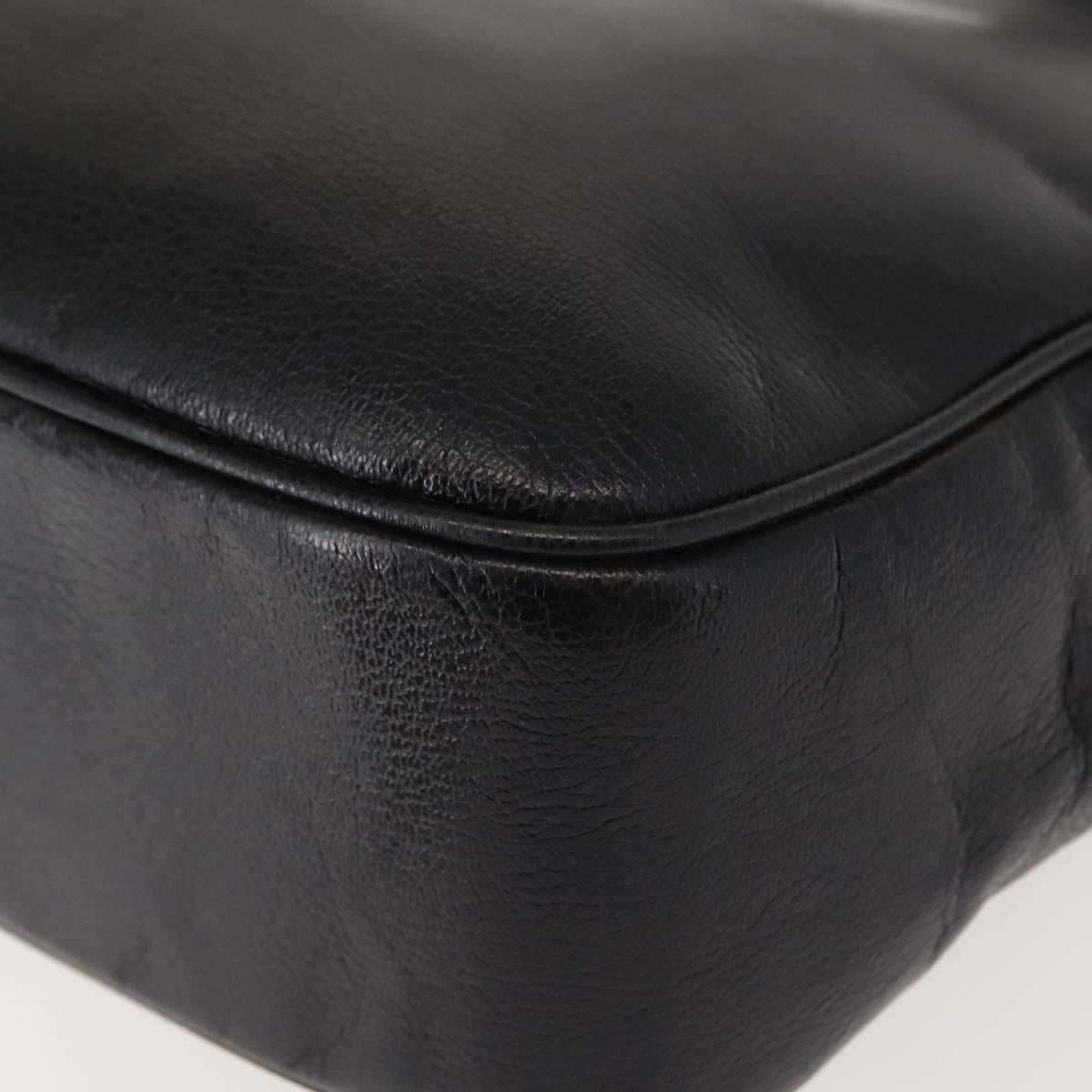 Salvatore Ferragamo Gancini Tote Bag Leather Black Gold Auth BA7327