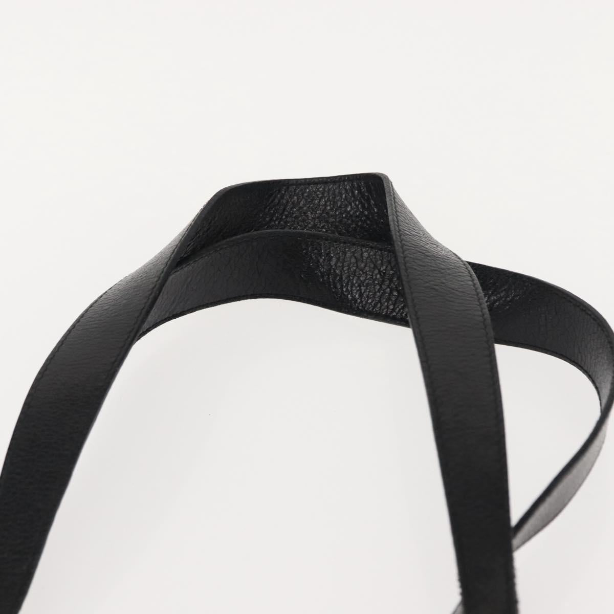 Salvatore Ferragamo Gancini Tote Bag Leather Black Gold Auth BA7327