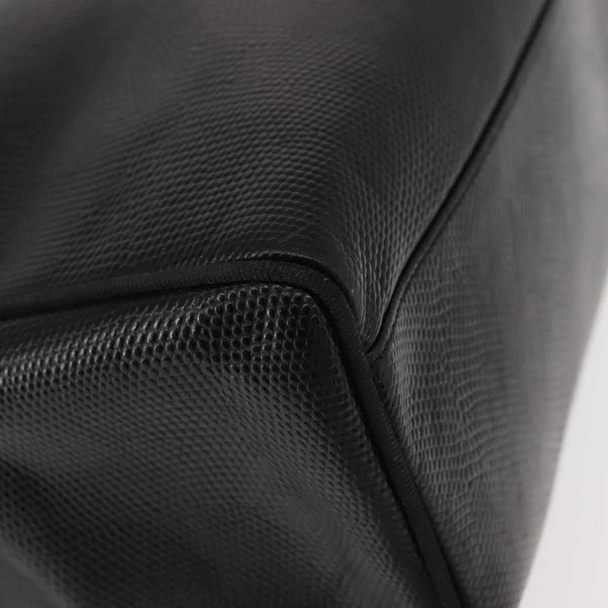 Salvatore Ferragamo Vala Embossing Tote Bag Leather Black Gold Auth BA7328