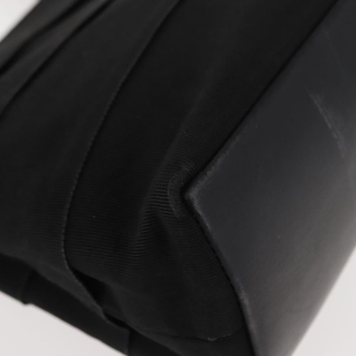 Salvatore Ferragamo Vala Hand Bag Canvas Black Silver Auth BA7330