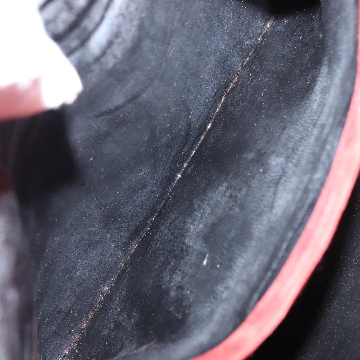 Salvatore Ferragamo Vala Shoulder Bag Suede Red Gold Auth BA7331