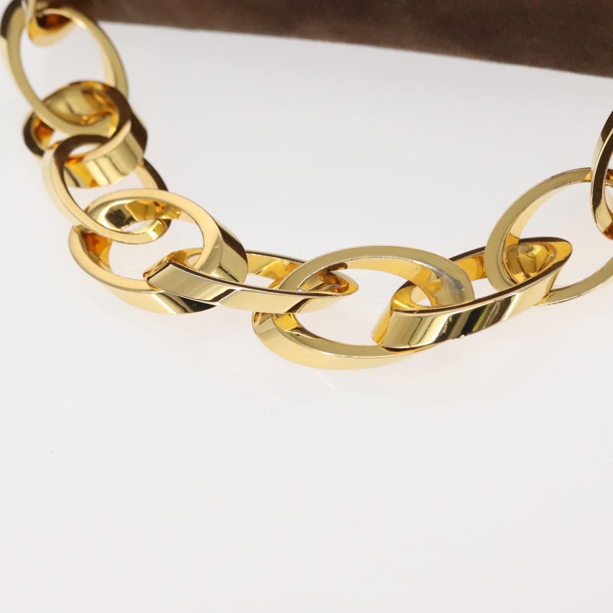 Salvatore Ferragamo Chain Hand Bag Suede Brown Gold Auth BA7332