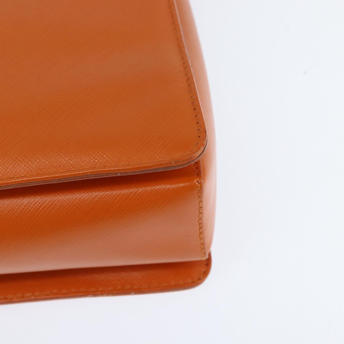 Salvatore Ferragamo Vala Tote Bag Leather 2way Orange Gold Auth BA7333