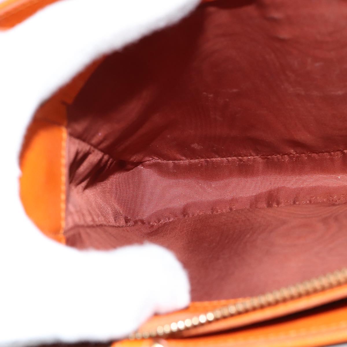 Salvatore Ferragamo Vala Tote Bag Leather 2way Orange Gold Auth BA7333